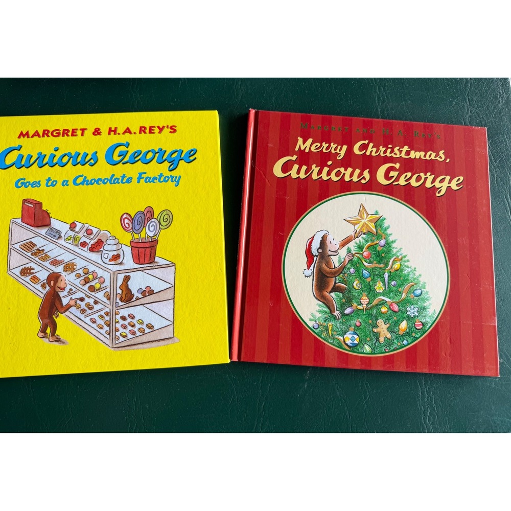 Curious George Hardcover Book Set Chocolate Factory & Merry Christmas